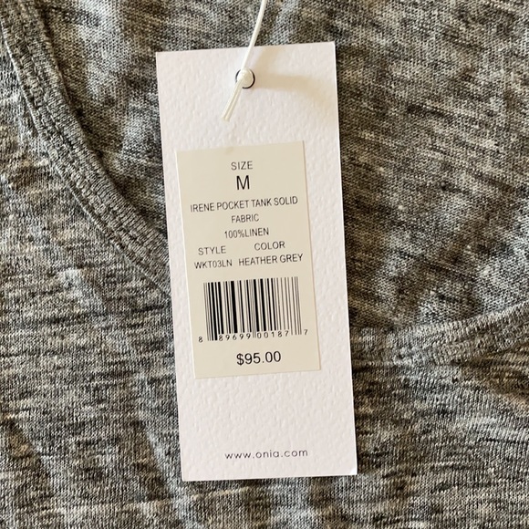 NWT Onia Irene Linen Pocket Tank- Size M - Picture 3 of 7